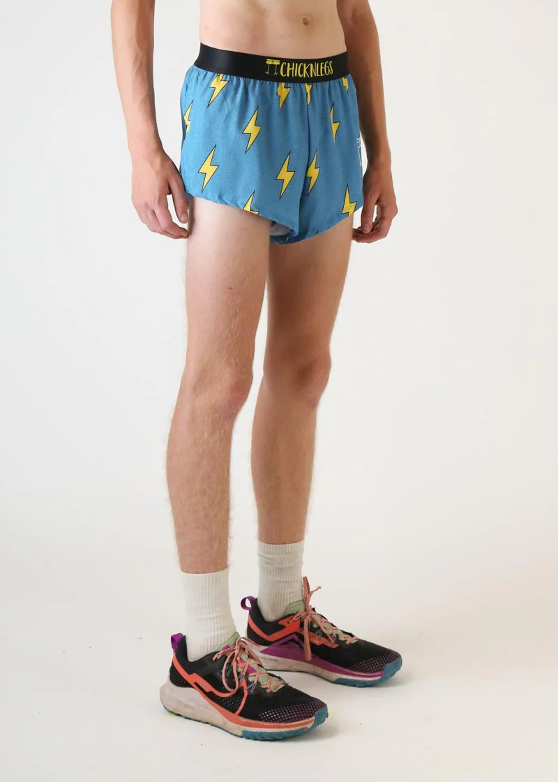 Men's Blue Bolts 2" Split Shorts - Image 3