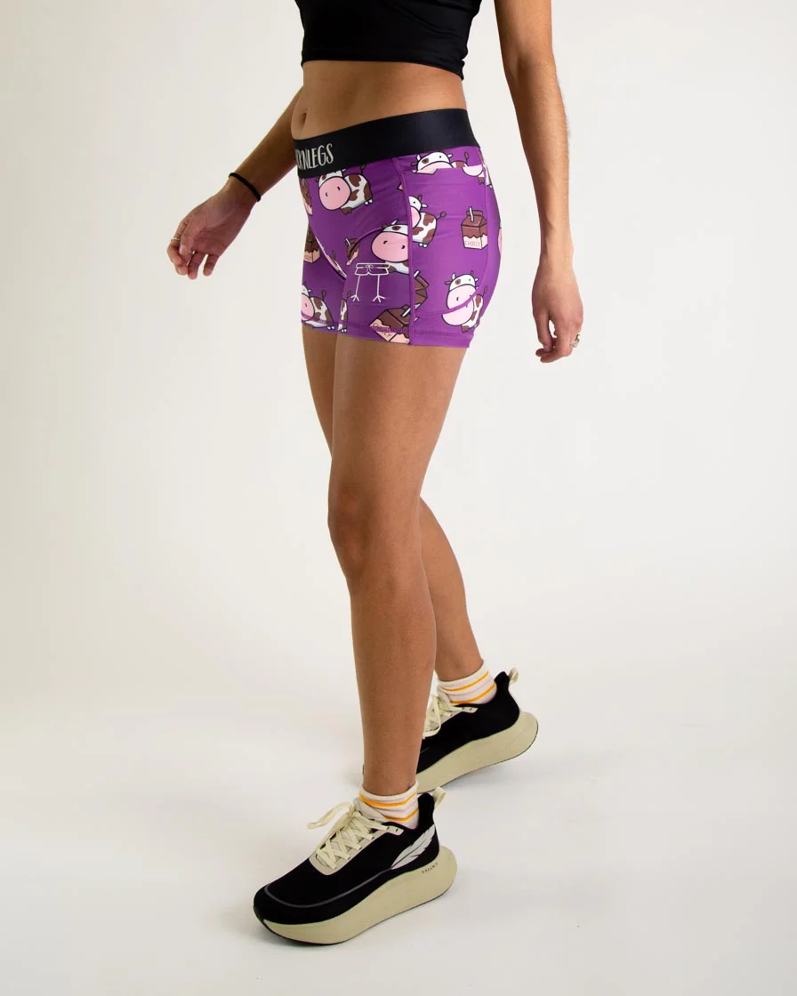 Women's Choccy Cows 3" Compression Shorts - Image 2