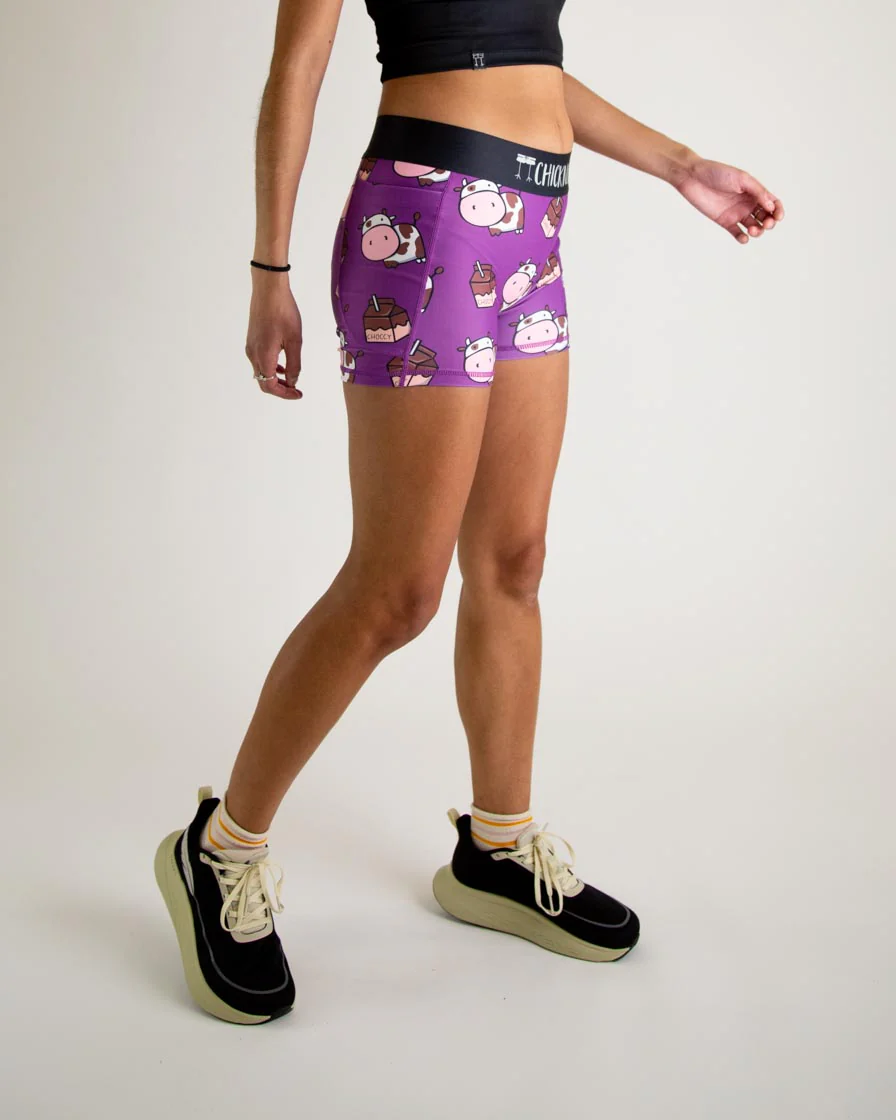 Women's Choccy Cows 3" Compression Shorts - Image 3