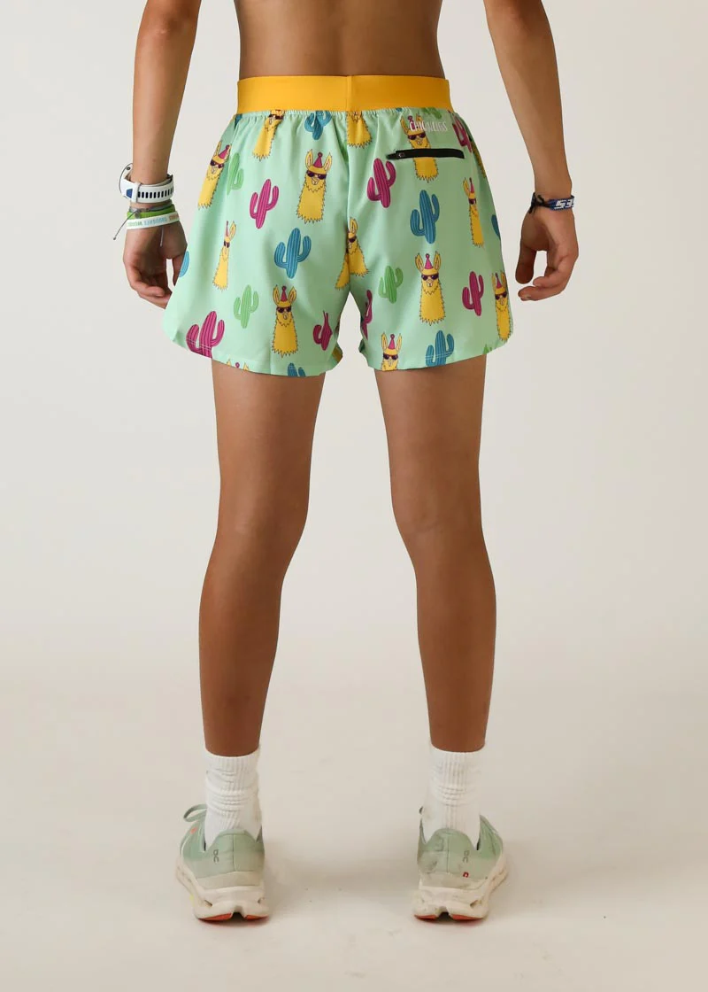 Men's Green Llamas 4" Half Split Shorts - Image 4