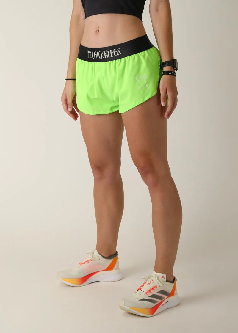 Women's Neon Green 1.5" Split Shorts - Image 4