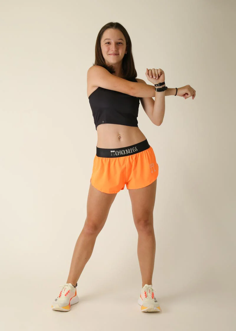Women's Neon Orange 1.5" Split Shorts - Image 6