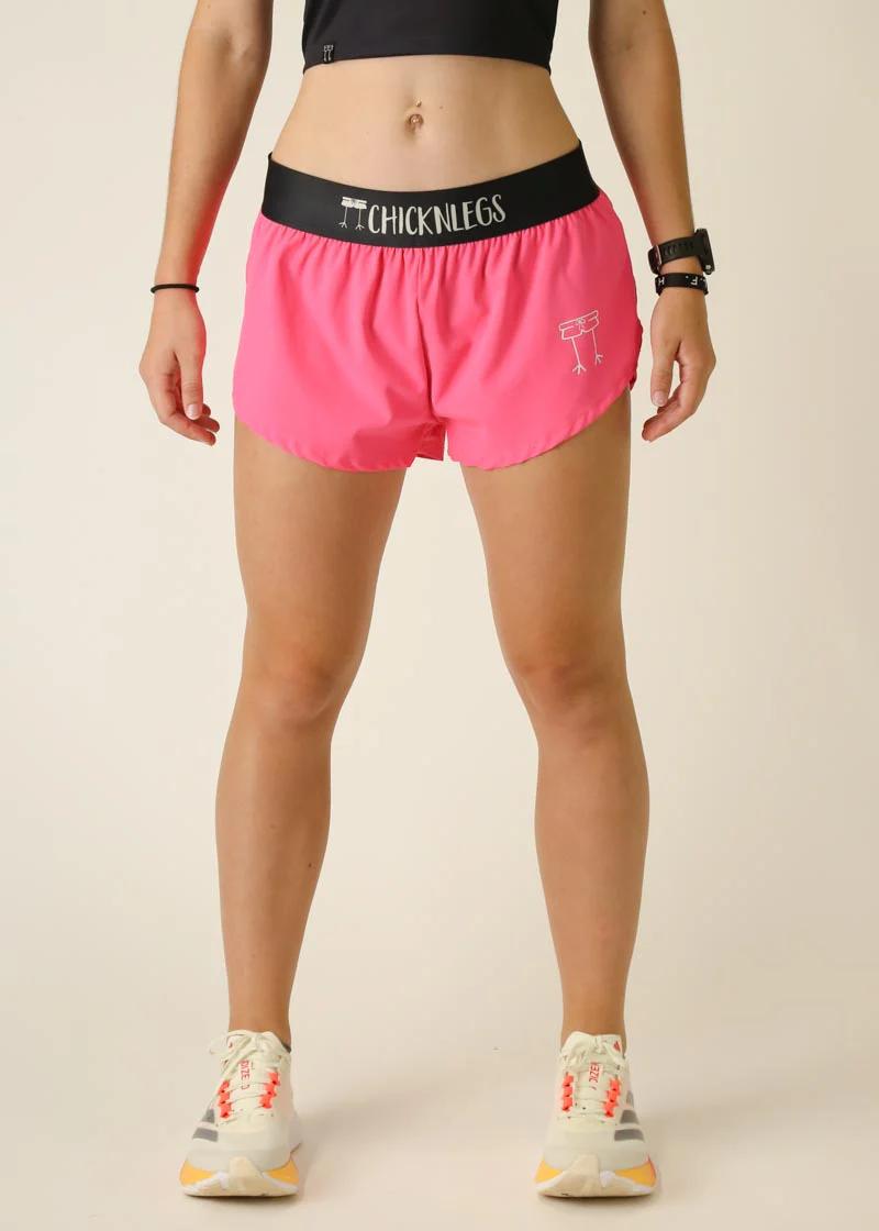 Women's Neon Pink 1.5" Split Shorts - Image 2