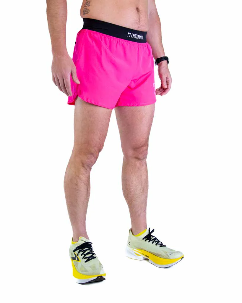 Men's Neon Pink 4" Half Split Shorts - Image 3