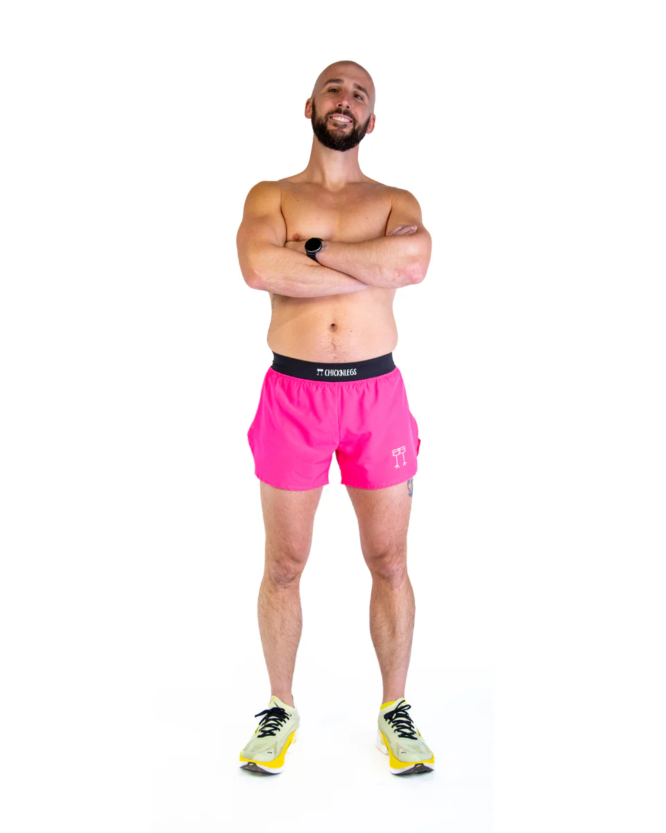 Men's Neon Pink 4" Half Split Shorts - Image 5