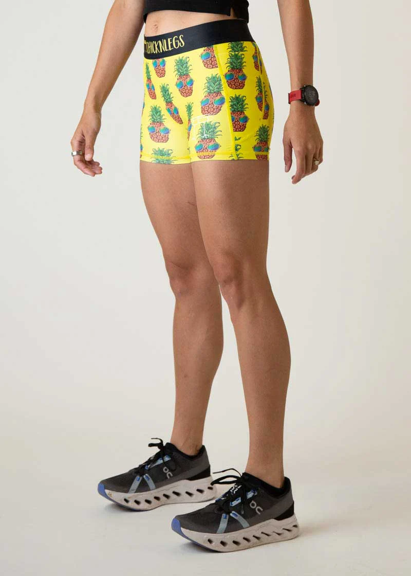 Women's Pineapple Express 3" Compression Shorts - Image 3