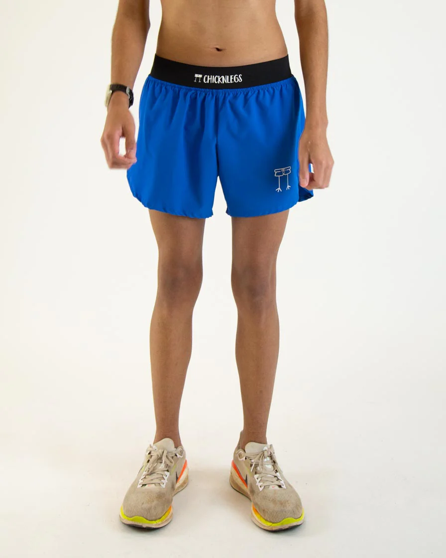 Men's Blue 4" Half Split Shorts