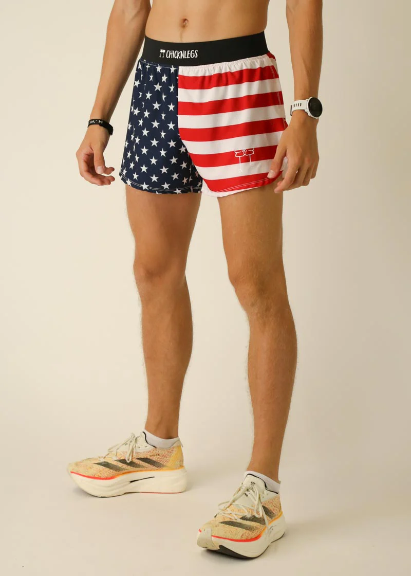 Men's USA 4" Half Split Shorts - Image 3