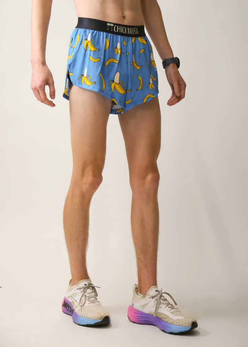 Men's Blue Bananas 2" Split Shorts - Image 3