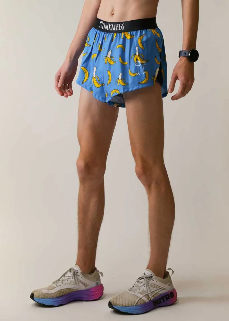 Men's Blue Bananas 2" Split Shorts - Image 4