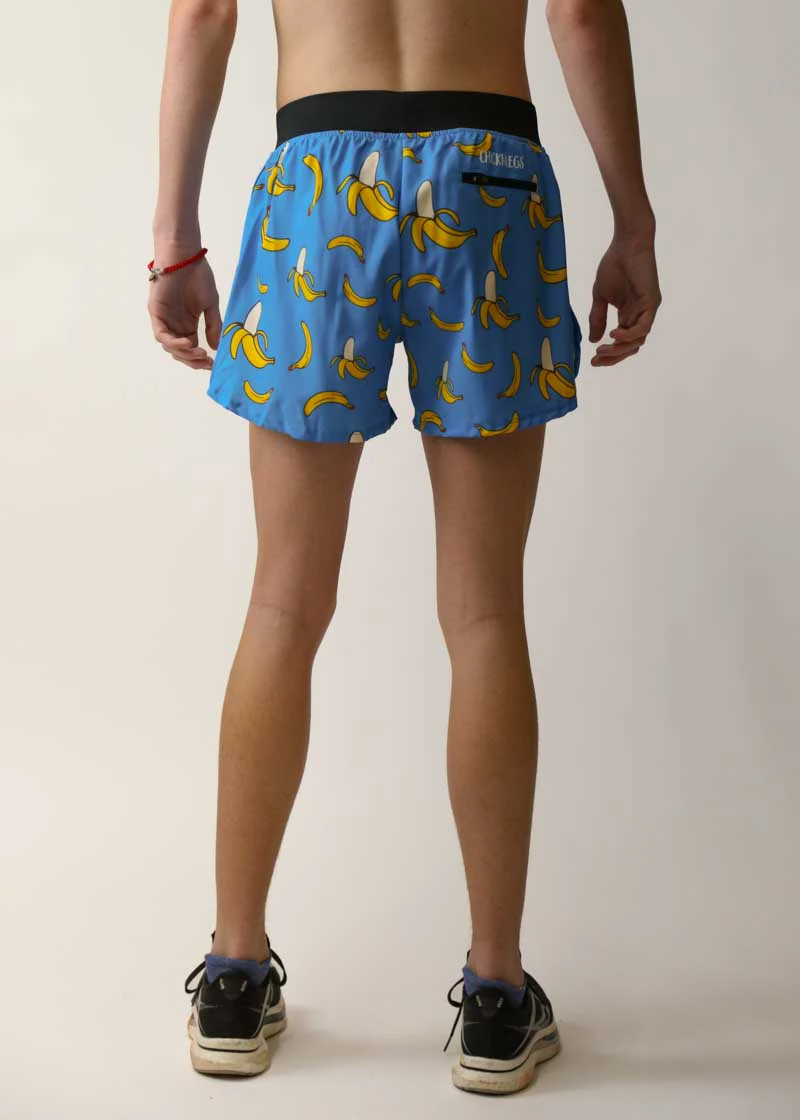 Men's Blue Bananas 4" Half Split Shorts - Image 4