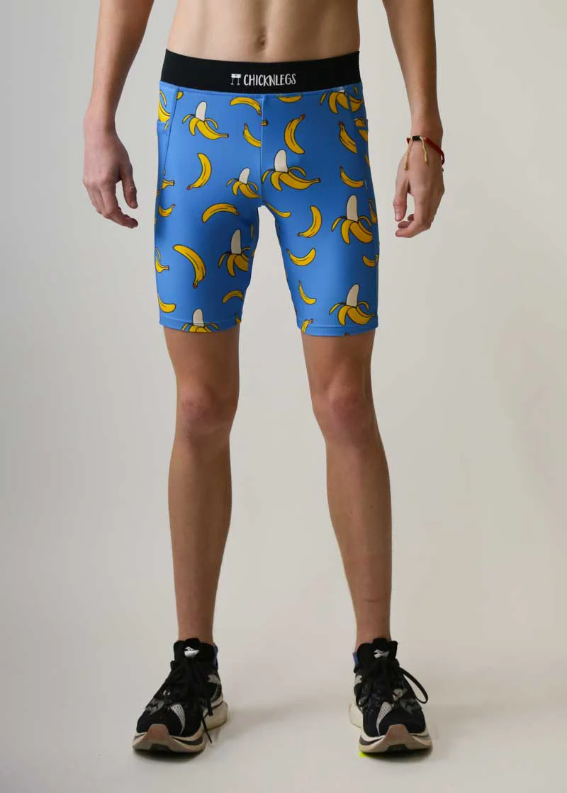 Men's Blue Bananas 8" Half Tights - Image 2