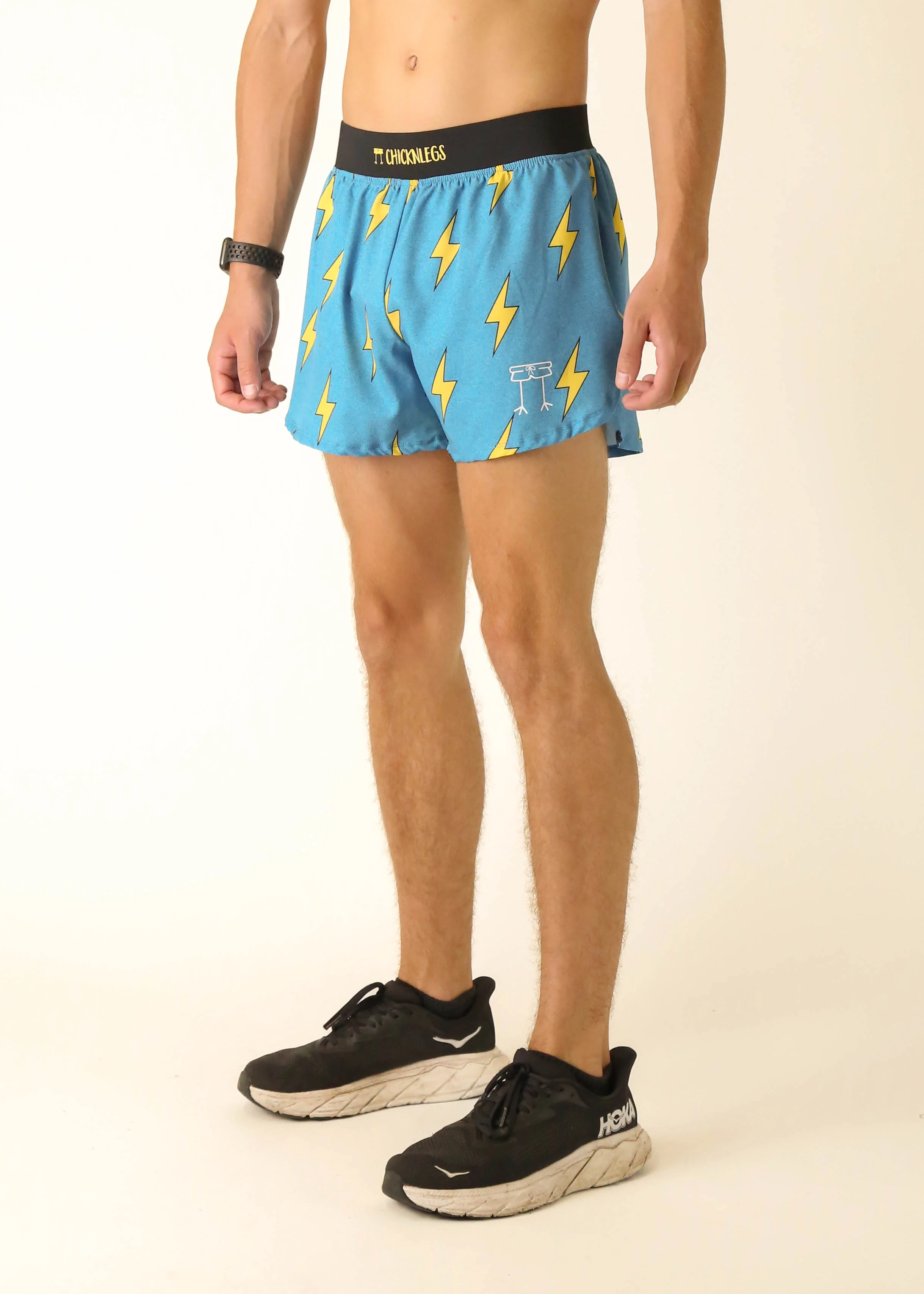 Men's Blue Bolts 4" Half Split Shorts - Image 2
