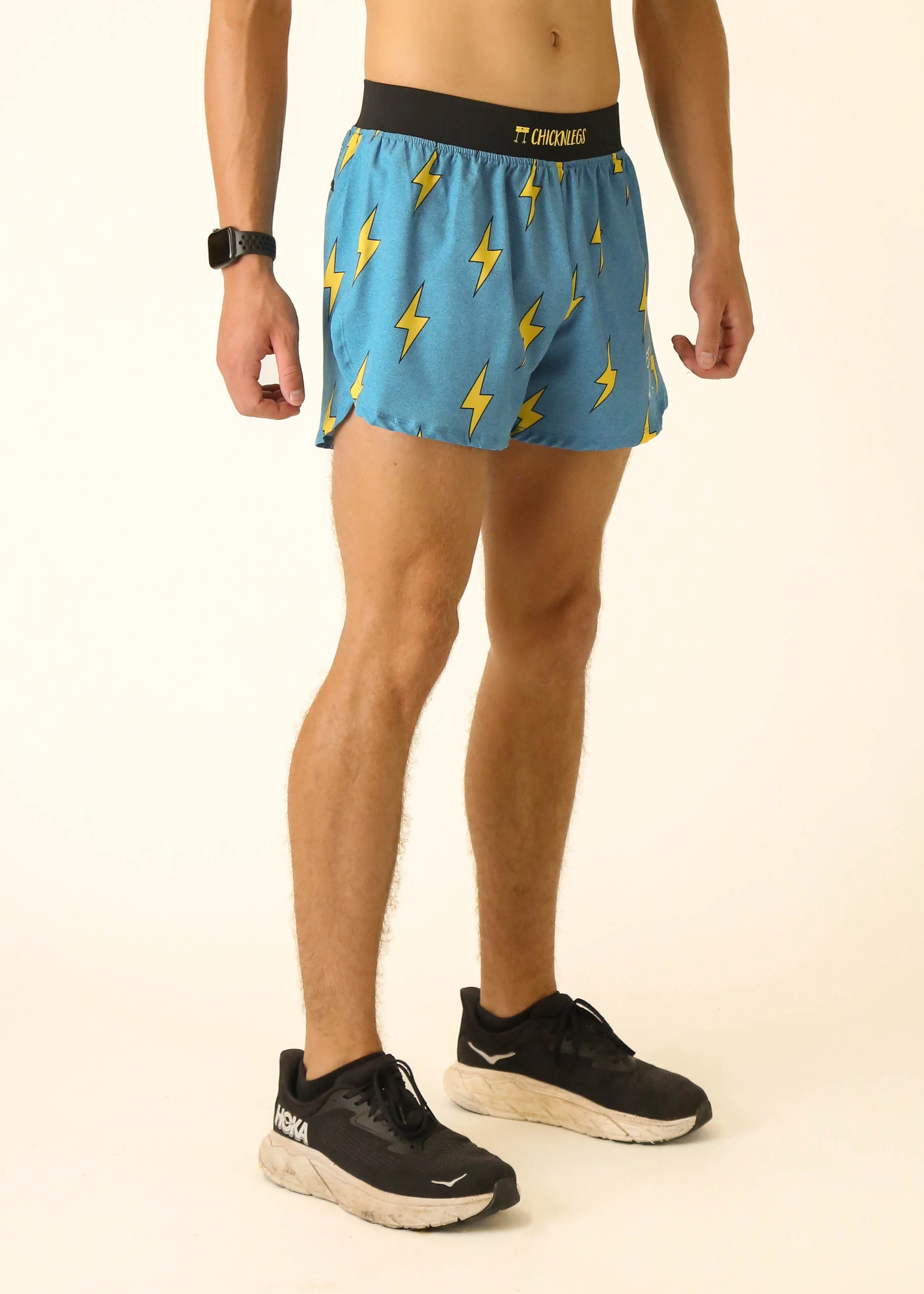 Men's Blue Bolts 4" Half Split Shorts - Image 3