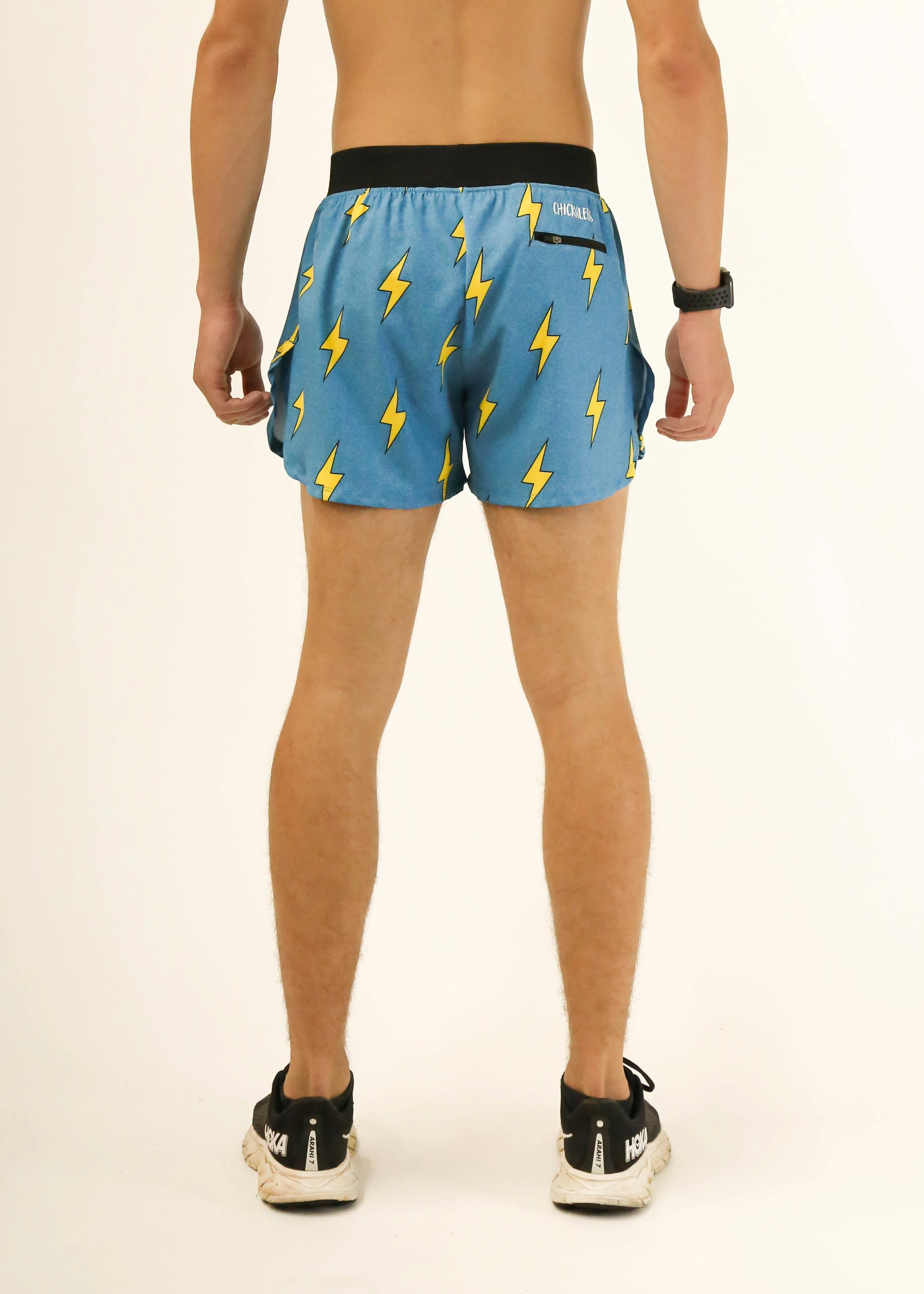 Men's Blue Bolts 4" Half Split Shorts - Image 4