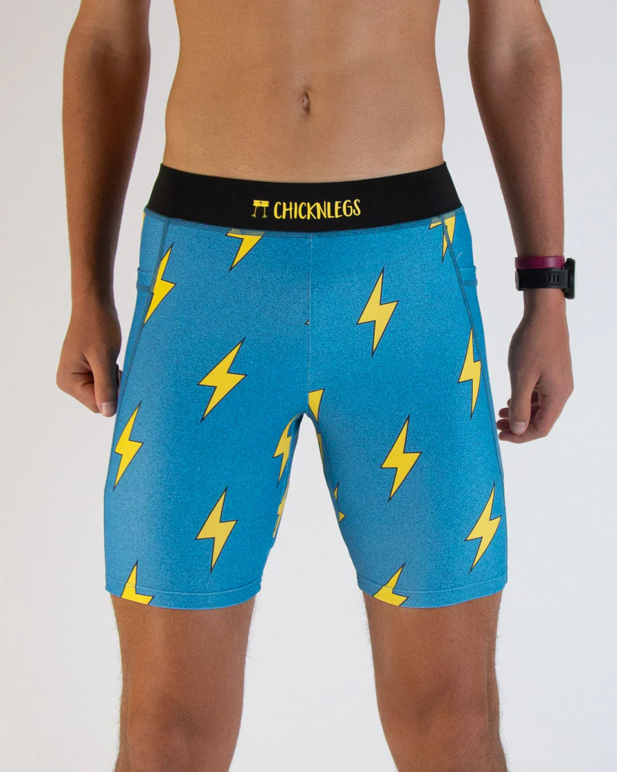 Men's Blue Bolts 8" Half Tights