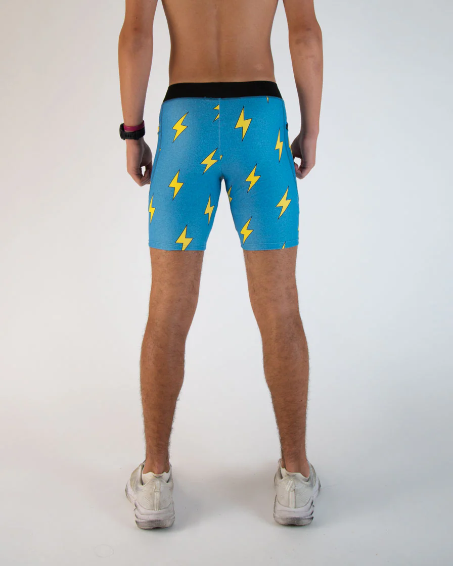 Men's Blue Bolts 8" Half Tights - Image 5
