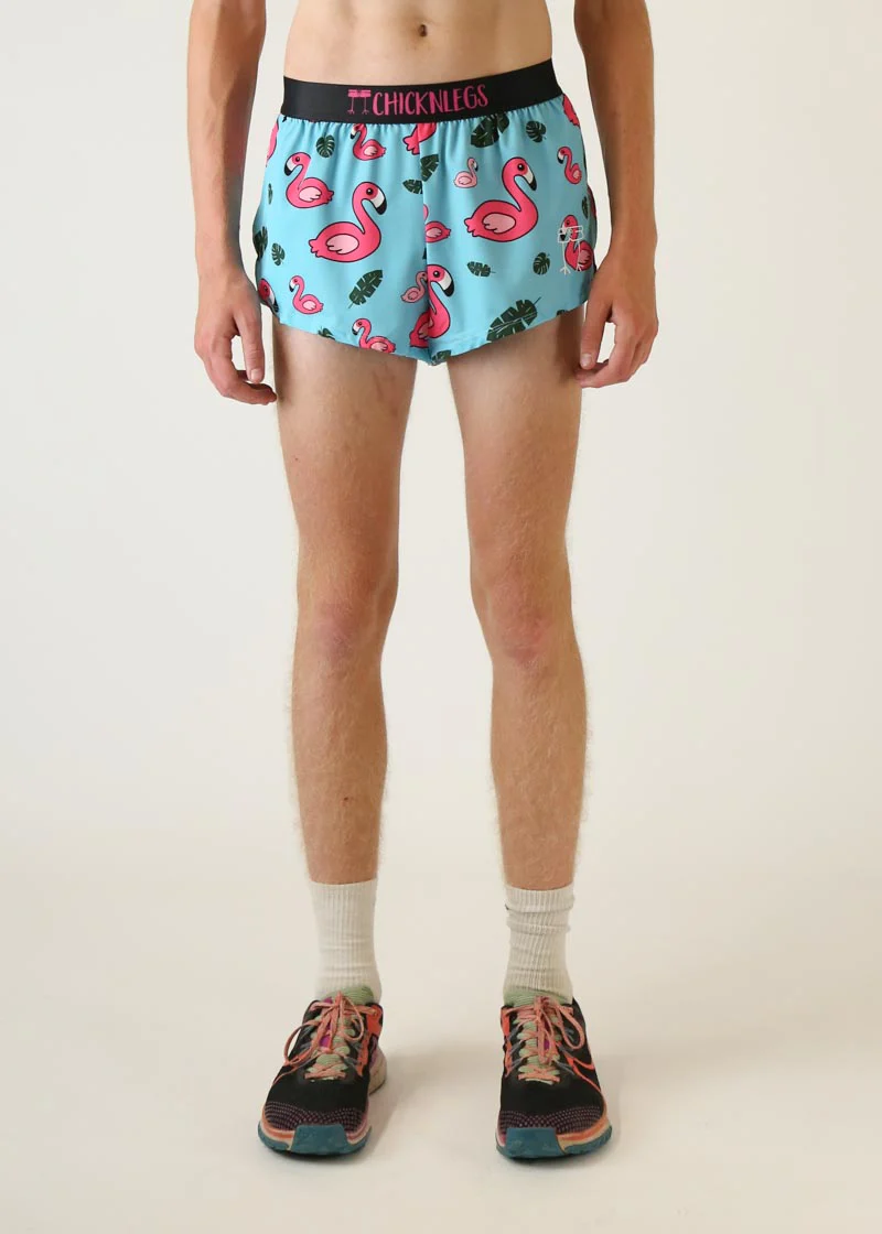 Men's Blue Flamingo 2" Split Shorts - Image 2