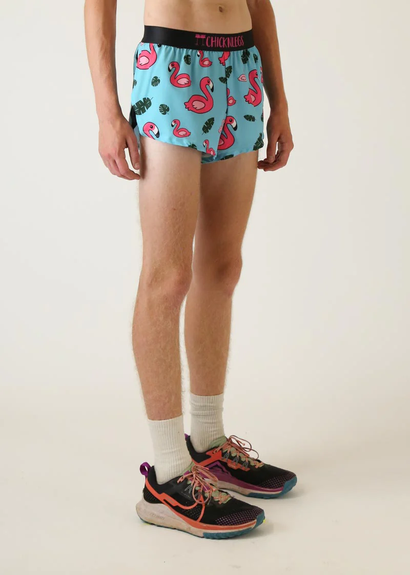 Men's Blue Flamingo 2" Split Shorts - Image 3