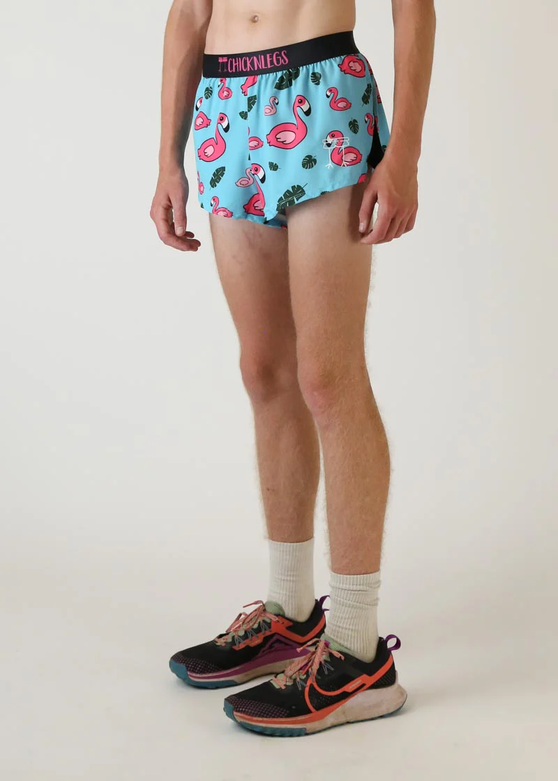 Men's Blue Flamingo 2" Split Shorts - Image 4