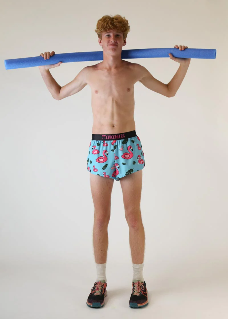 Men's Blue Flamingo 2" Split Shorts - Image 6