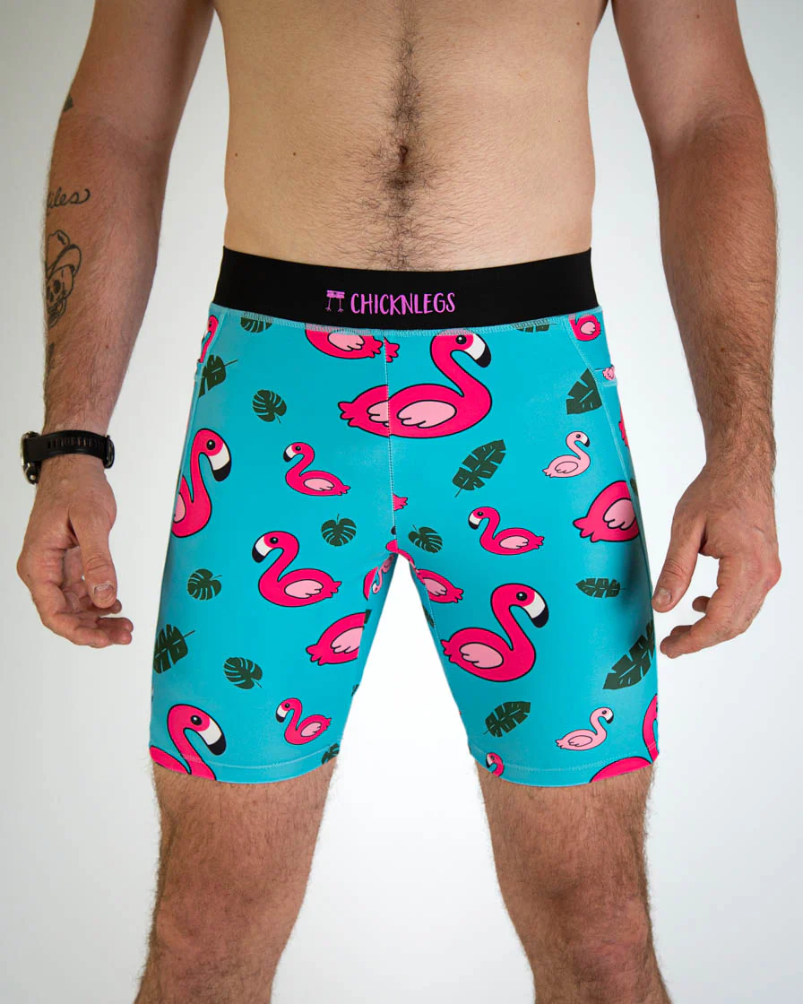 Men's Blue Flamingo 8" Half Tights