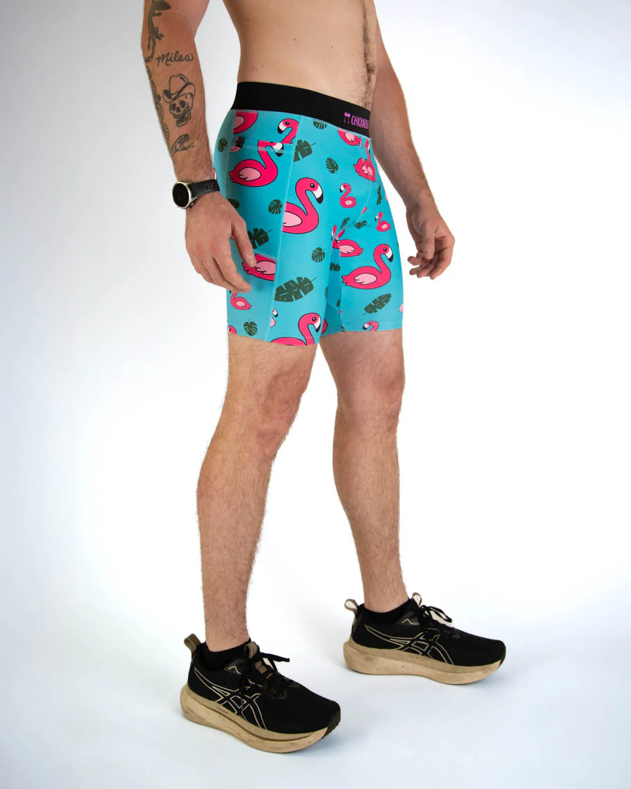 Men's Blue Flamingo 8" Half Tights - Image 3