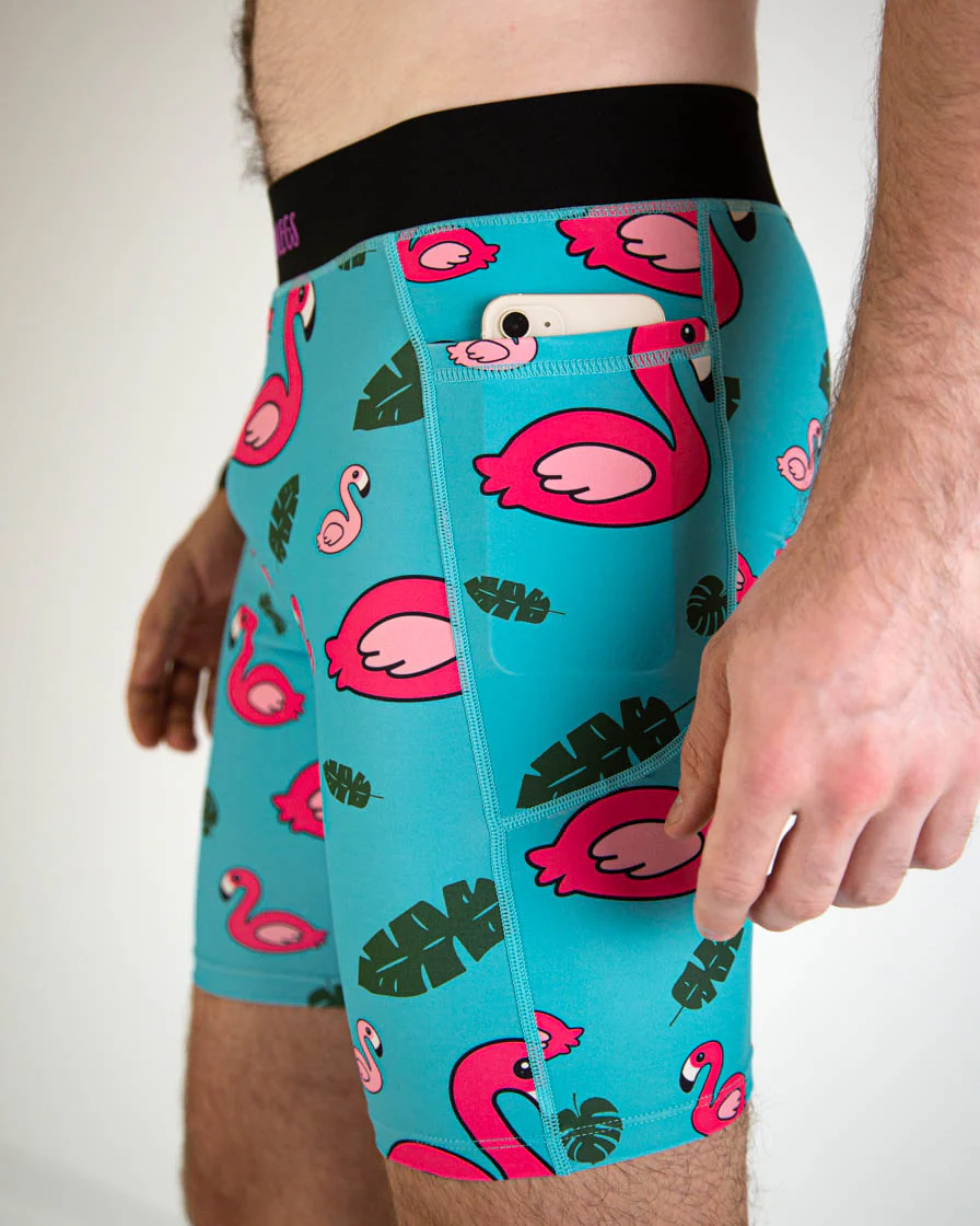 Men's Blue Flamingo 8" Half Tights - Image 5