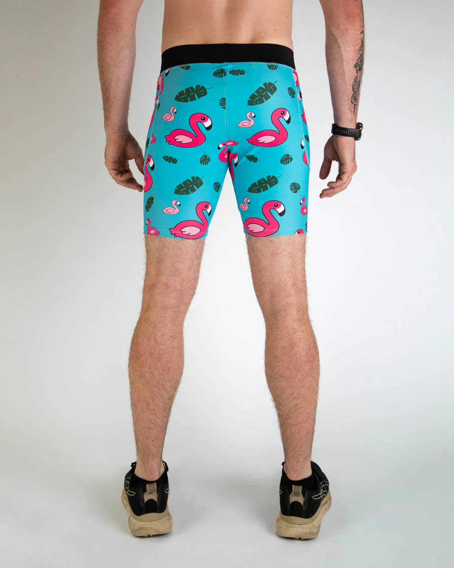 Men's Blue Flamingo 8" Half Tights - Image 6