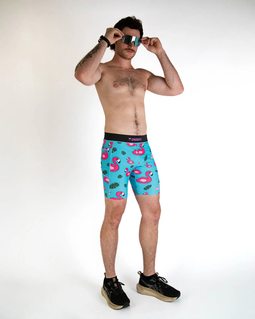 Men's Blue Flamingo 8" Half Tights - Image 7