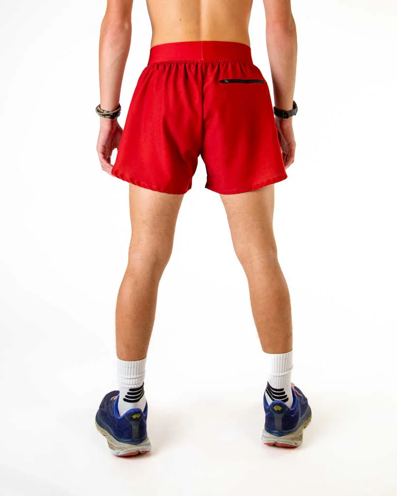 Men's Cardinal Red 4" Half Split Shorts - Image 4