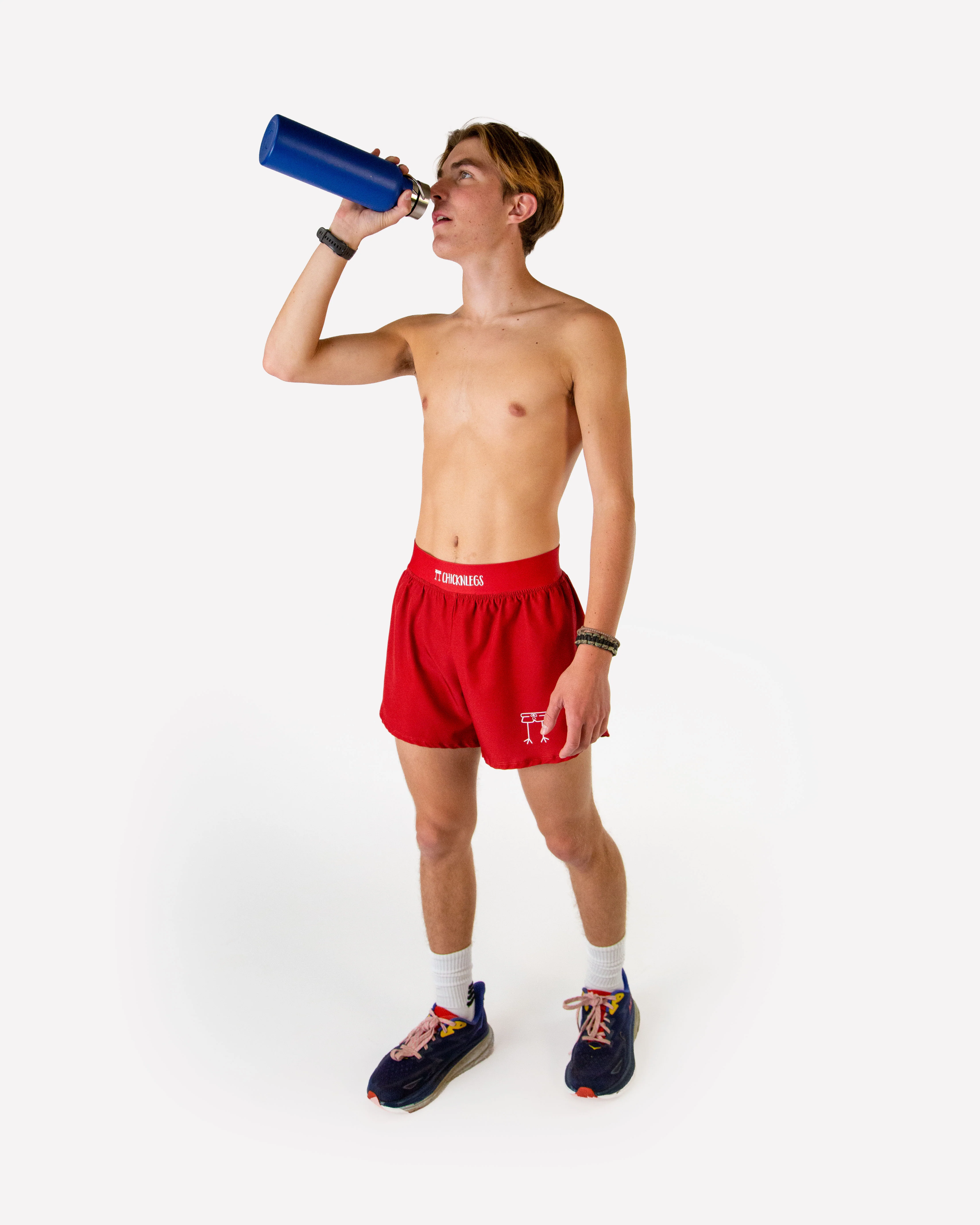 Men's Cardinal Red 4" Half Split Shorts - Image 5