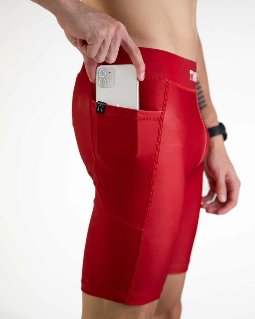 Men's Cardinal Red 8" Half Tights - Image 5