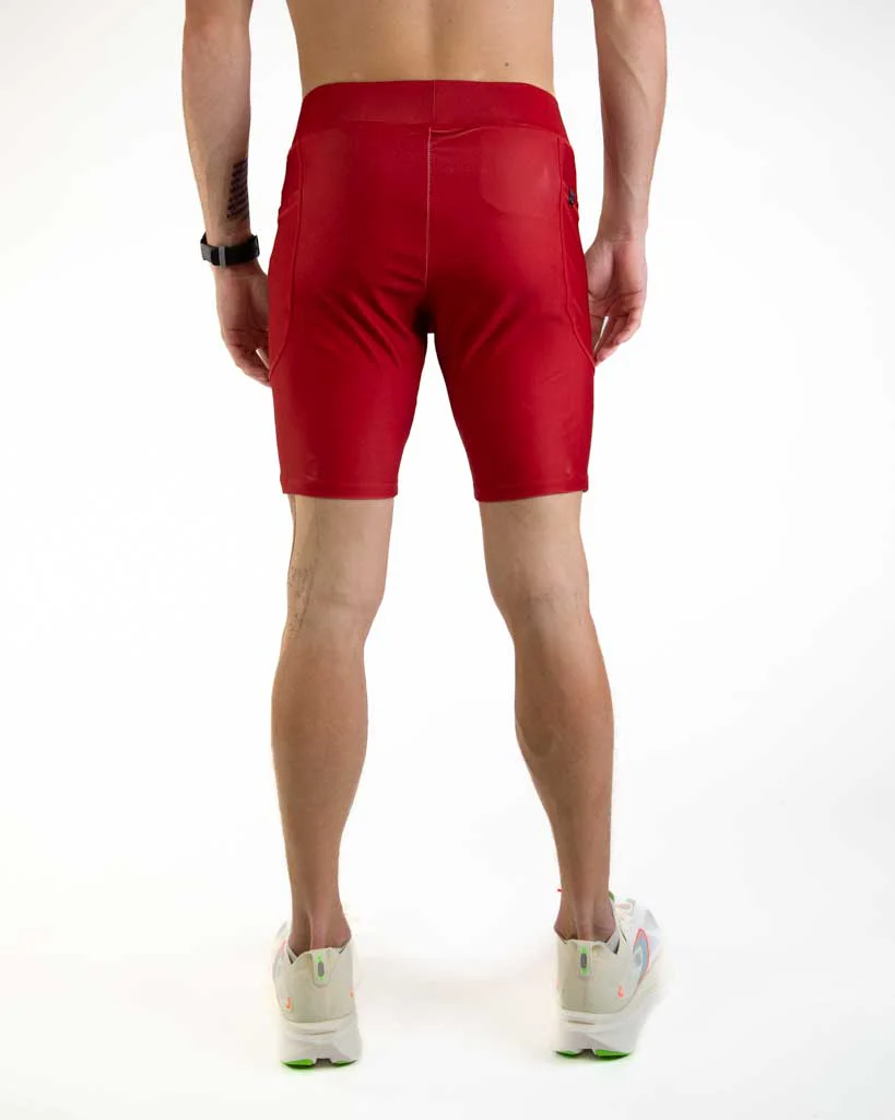 Men's Cardinal Red 8" Half Tights - Image 6