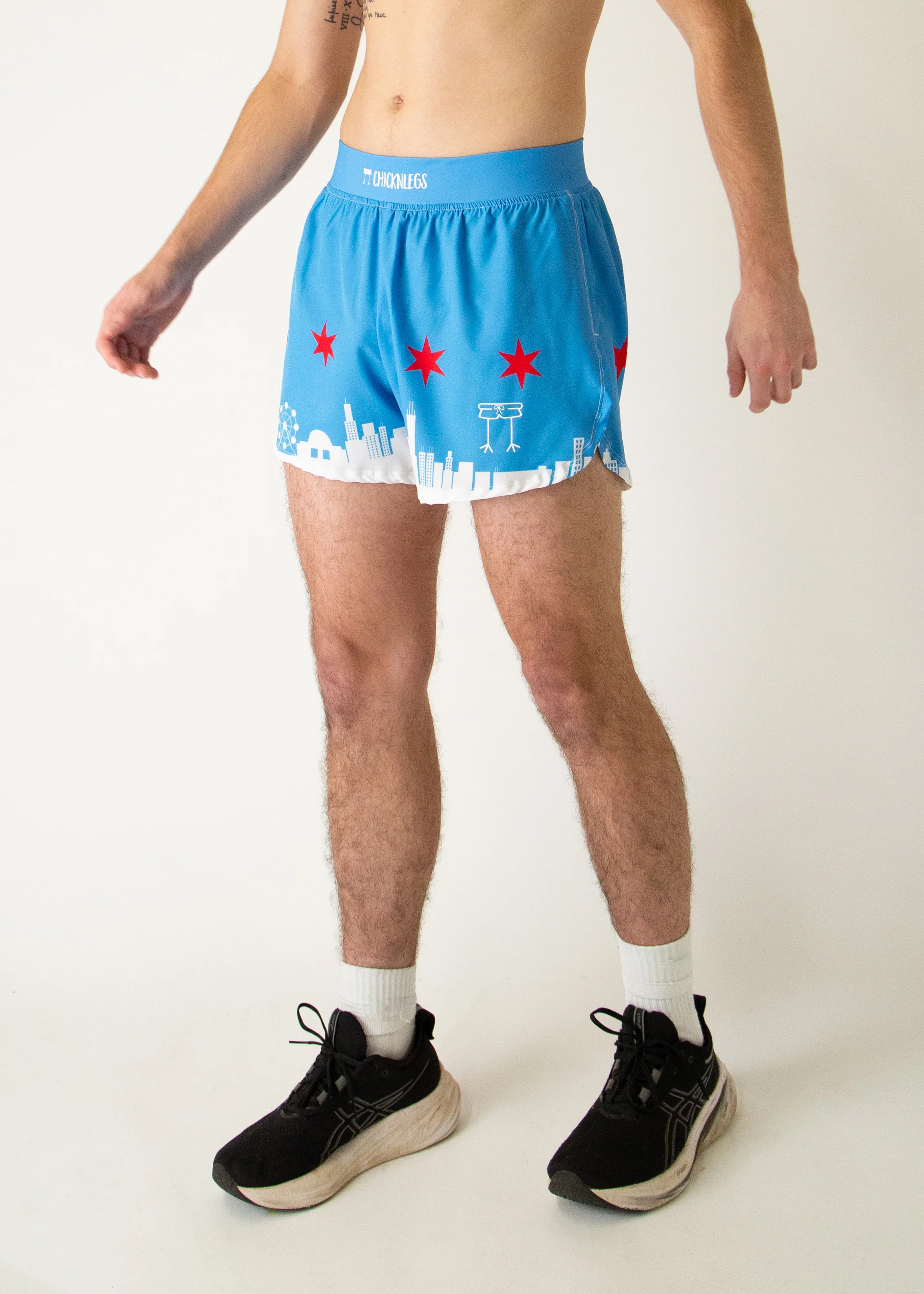 Men's Chicago Skyline 4" Half Split Shorts - Image 2