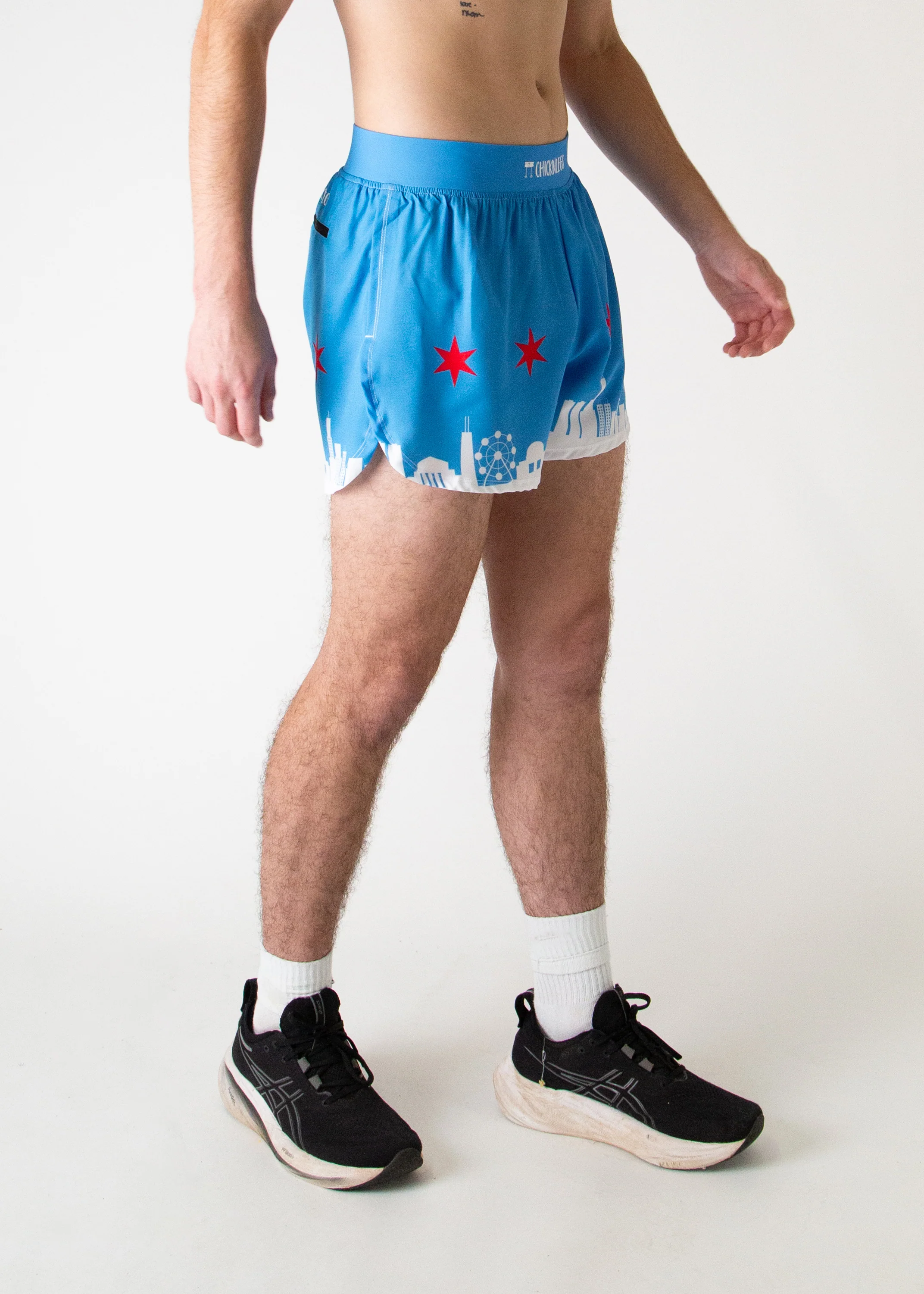 Men's Chicago Skyline 4" Half Split Shorts - Image 3