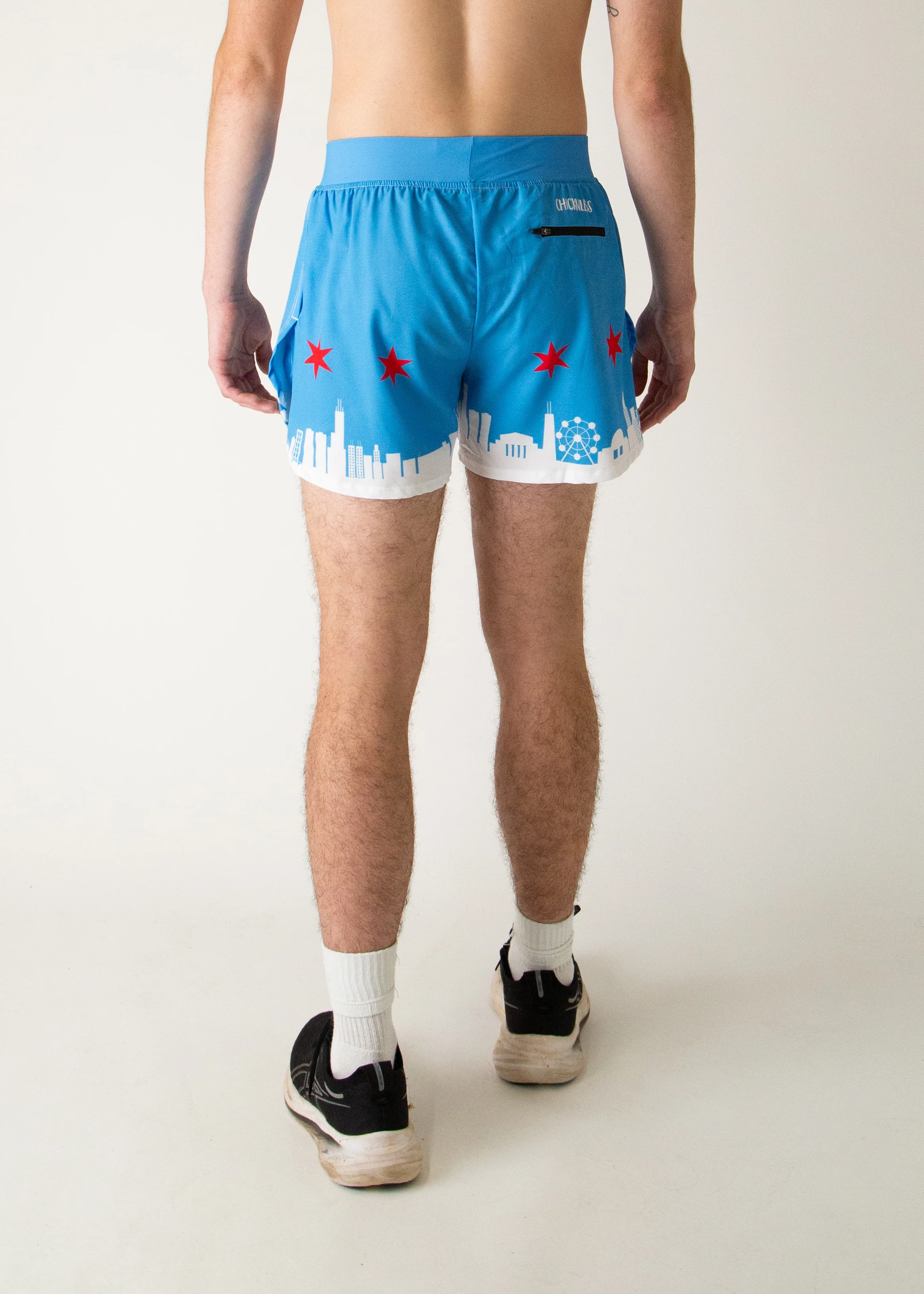 Men's Chicago Skyline 4" Half Split Shorts - Image 4