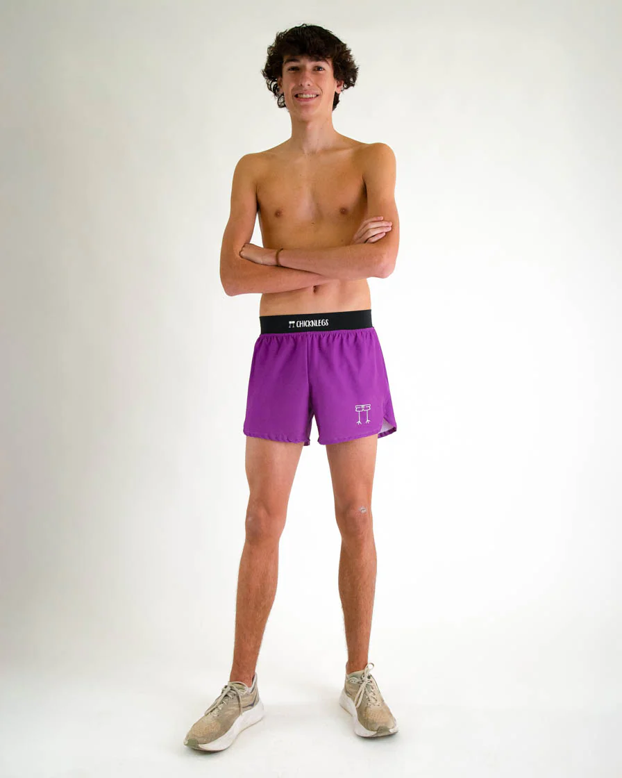 Men's Deep Purple 4" Half Split Shorts - Image 5