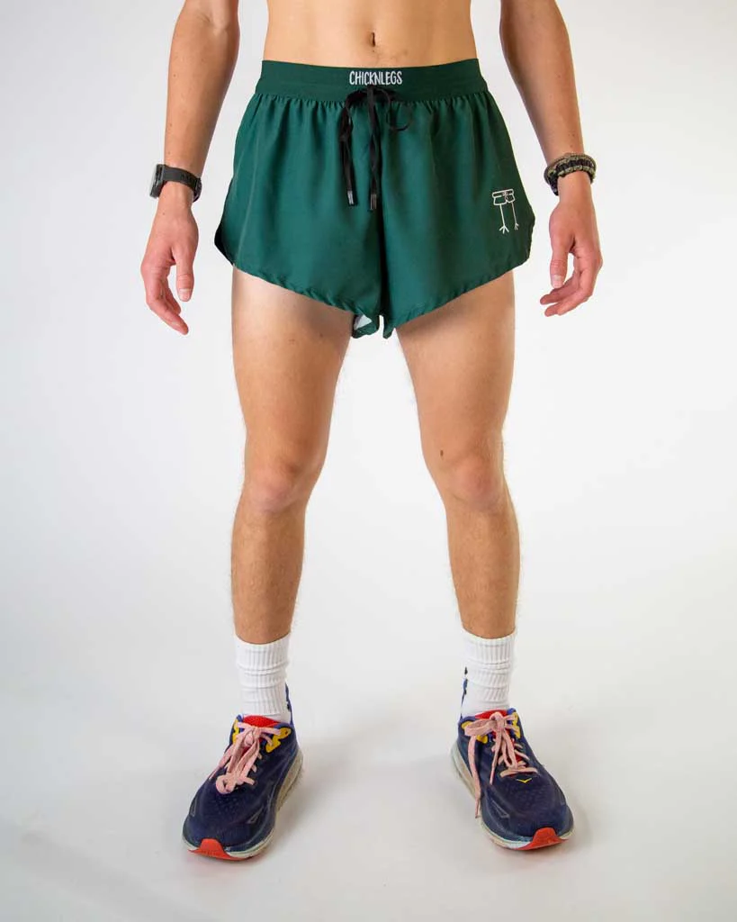 Men's Forest Green 2" DS Split Shorts