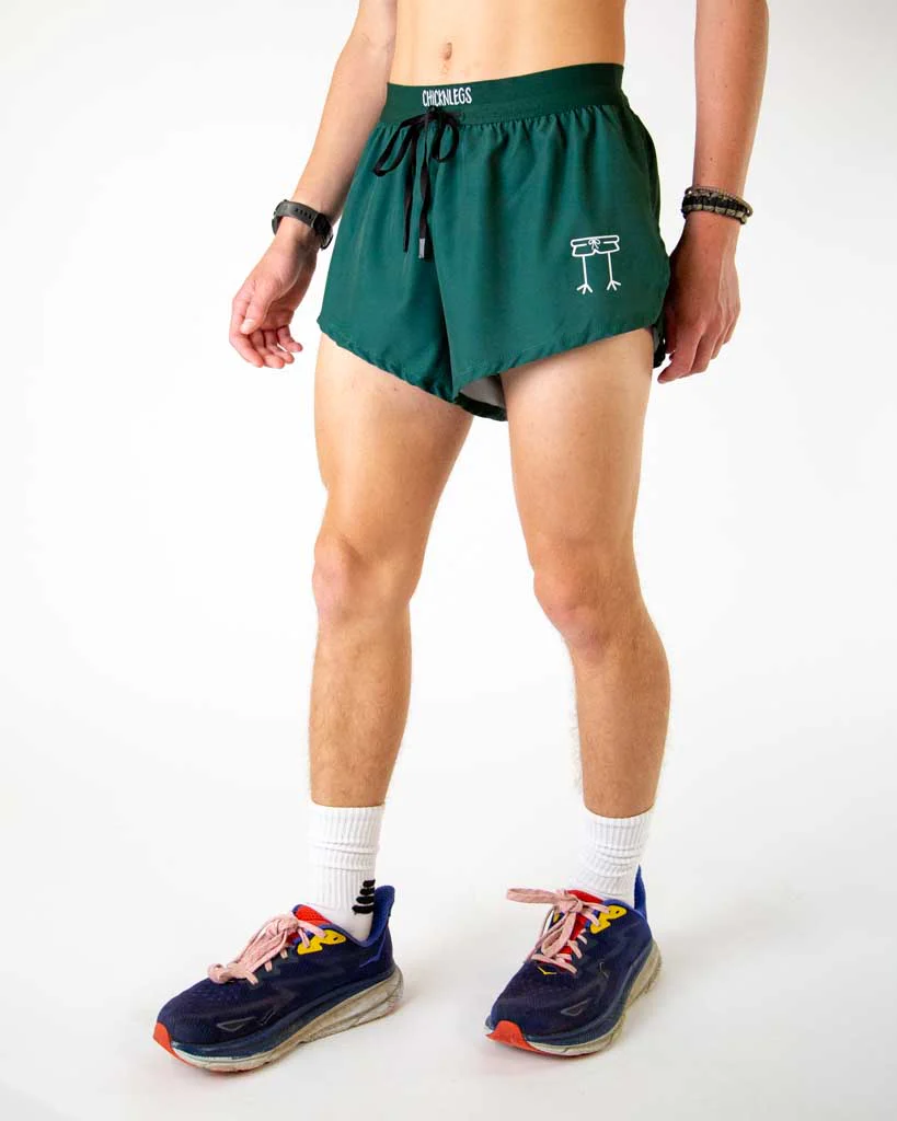 Men's Forest Green 2" DS Split Shorts - Image 3