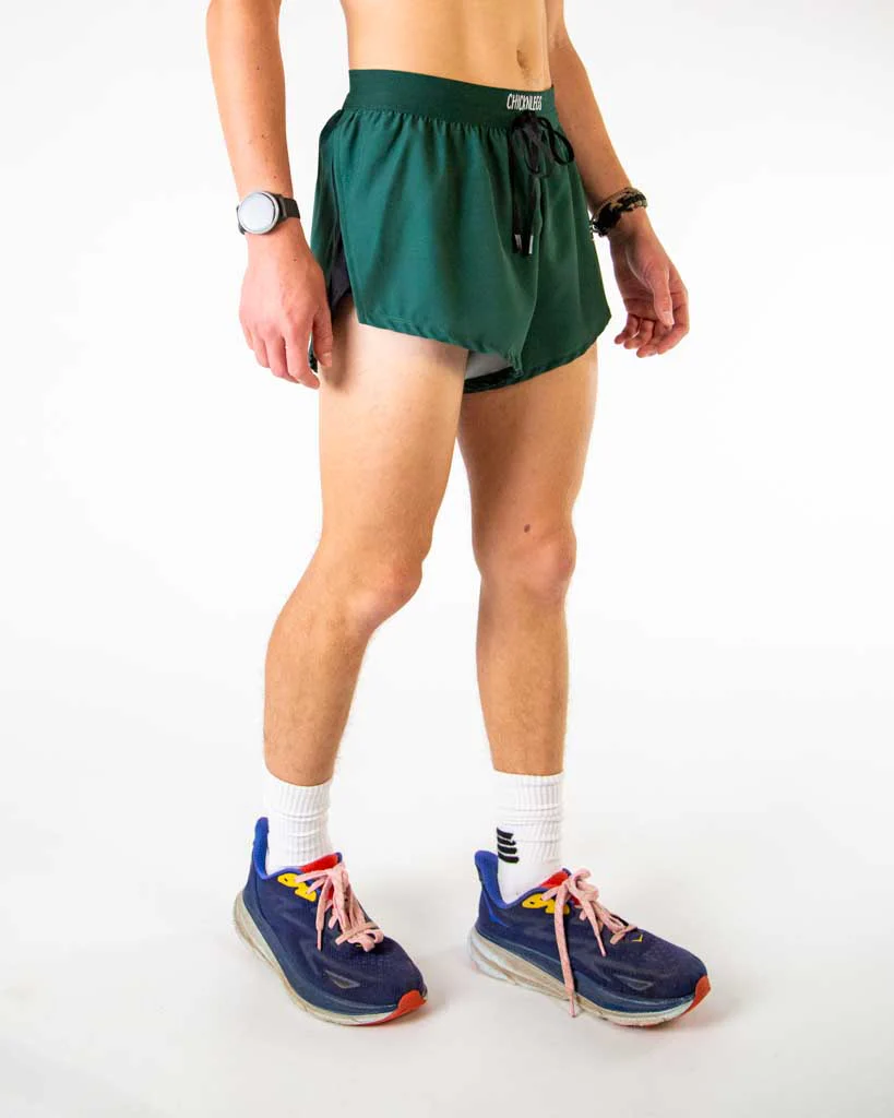 Men's Forest Green 2" DS Split Shorts - Image 4
