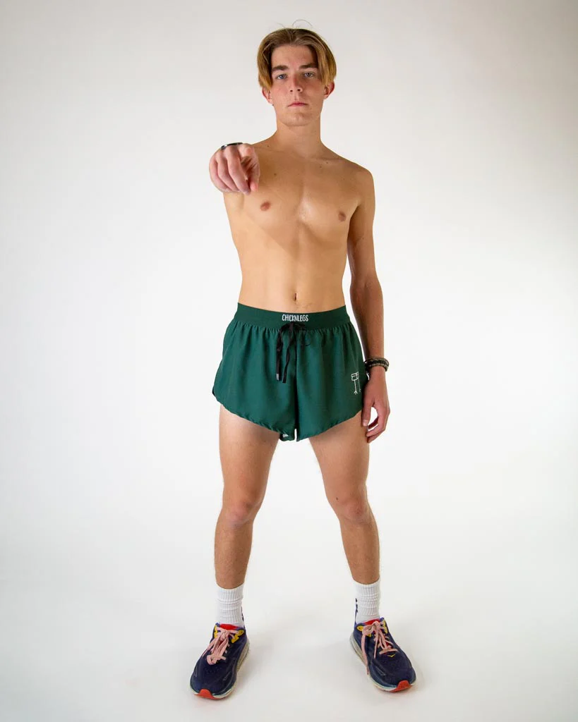 Men's Forest Green 2" DS Split Shorts - Image 5