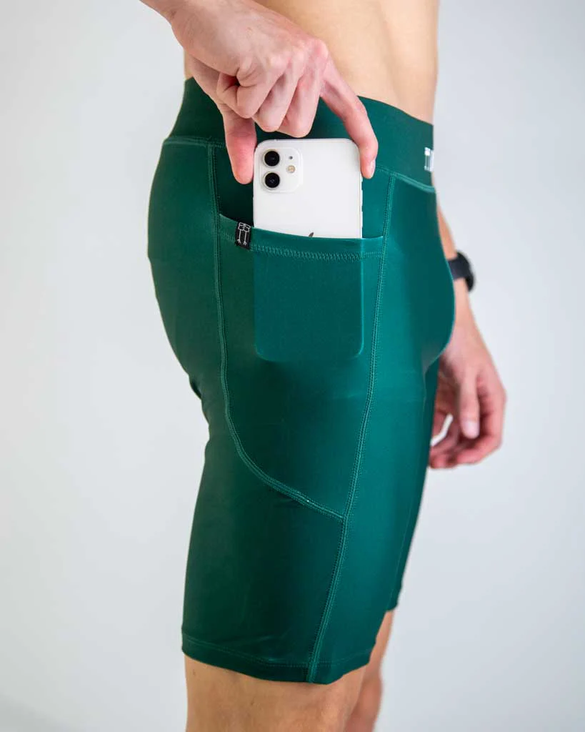 Men's Forest Green 8" Half Tights - Image 5