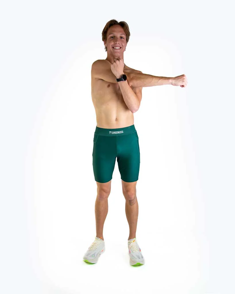 Men's Forest Green 8" Half Tights - Image 7