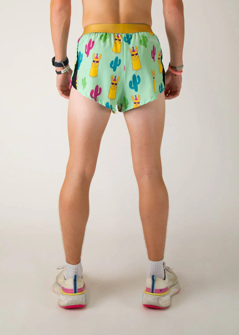 Men's Green Llamas 2" Split Shorts - Image 5