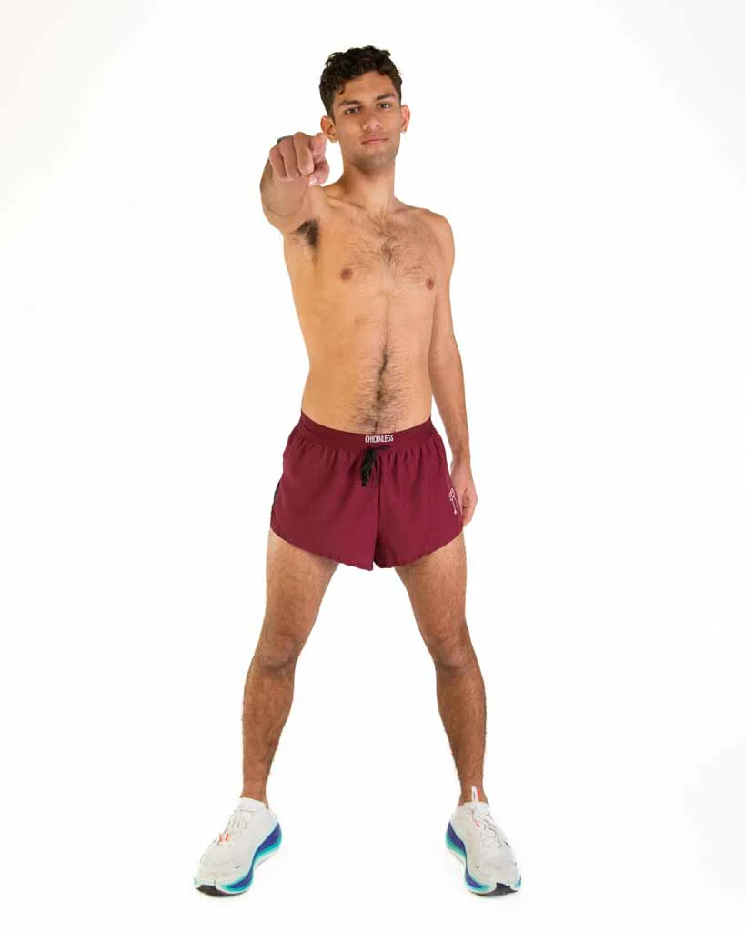 Men's Maroon 2" DS Split Shorts - Image 6