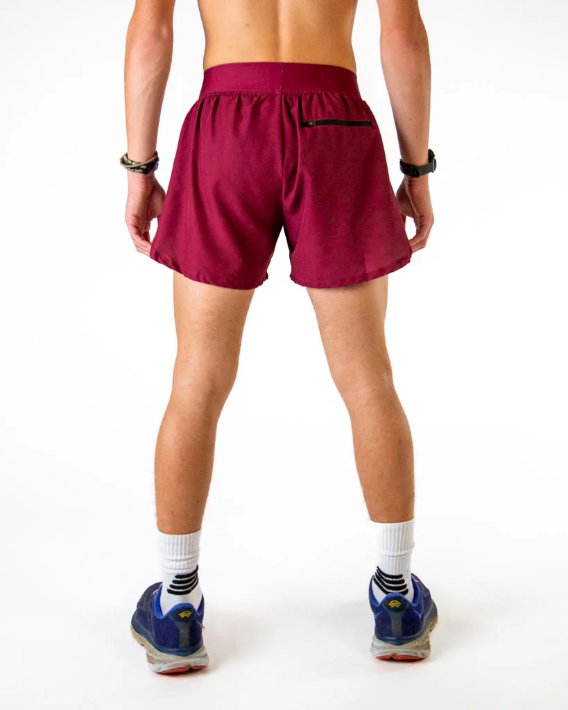 Men's Maroon 4" Half Split Shorts - Image 4
