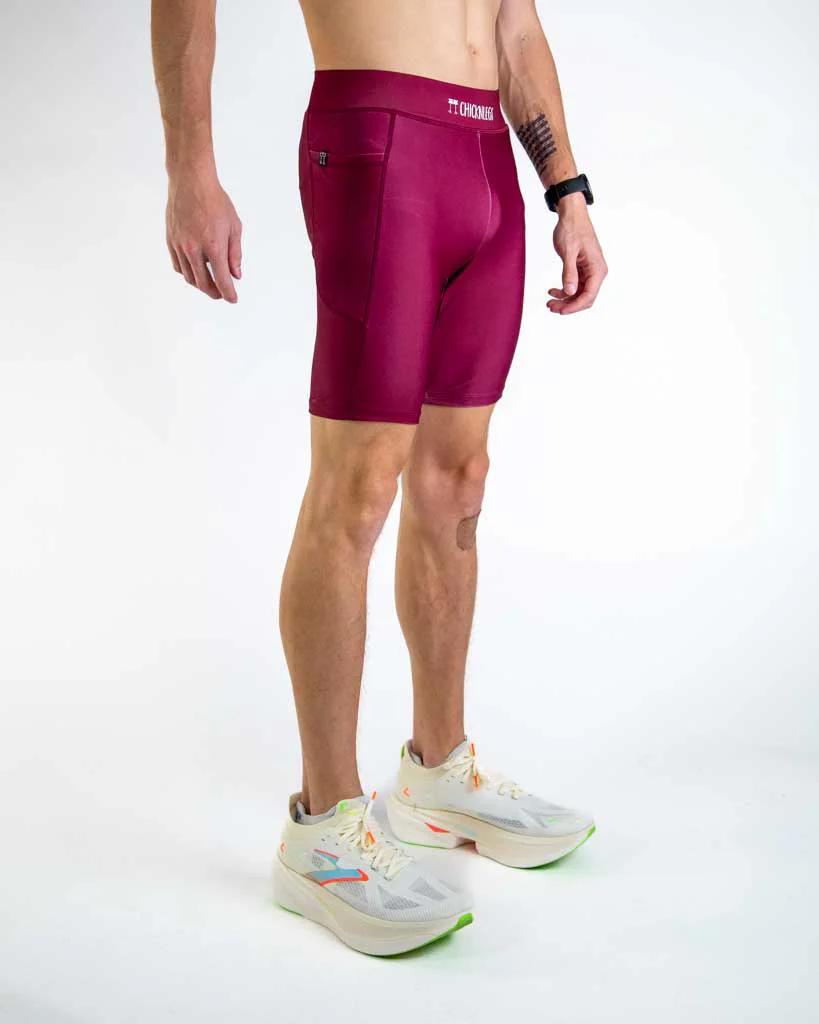 Men's Maroon 8" Half Tights - Image 4