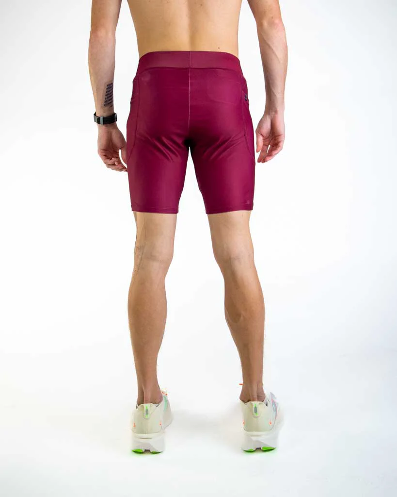 Men's Maroon 8" Half Tights - Image 6
