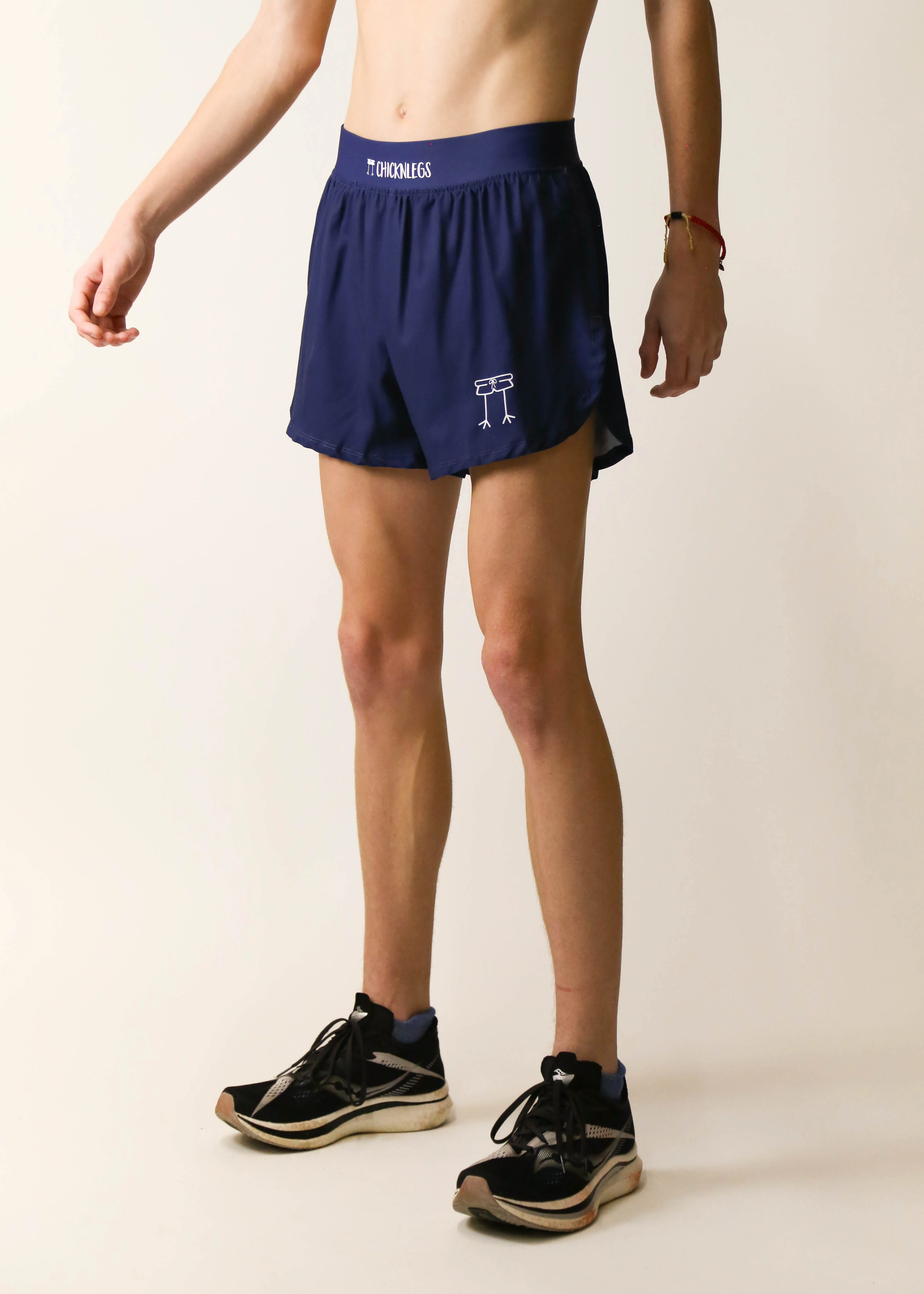 Men's Navy Blue 4" Half Split Shorts - Image 2
